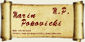 Marin Popovicki vizit kartica